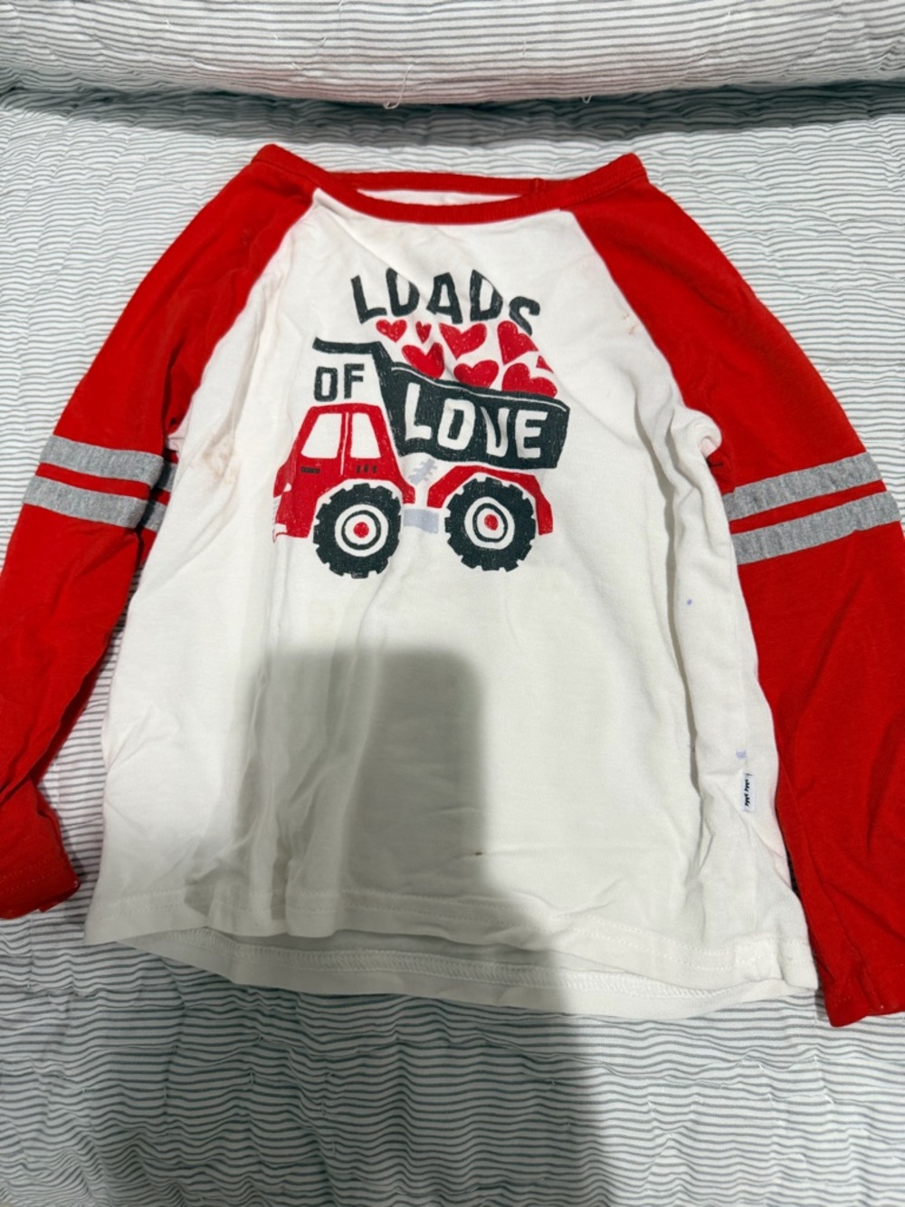 Little Sleepies Red and White "Loads of Love" Long Sleeve Tee